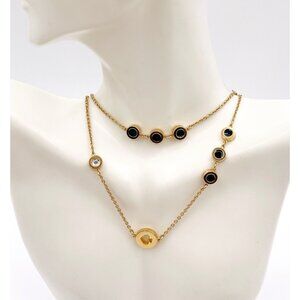 Kate Spade New York Spot The Spade Long Station Necklace Gold Tone Adjustable